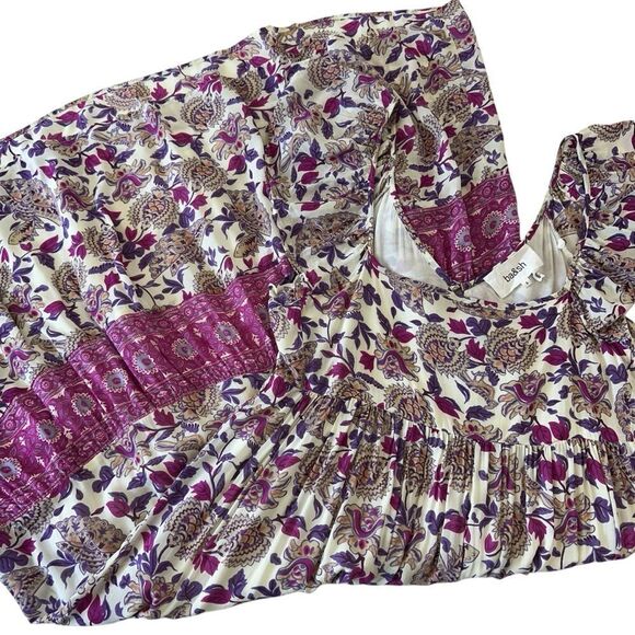 Ba&sh YSEE Purple Floral Print Woven Lightweight Summer Midi Dress, 1/4 - Picture 14 of 15